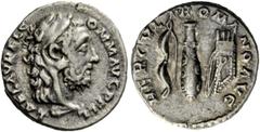 The Roman Empire Commodus augustus, 177 – 192 Denarius 191-192, AR 3.95 g. L AEL AVREL C – OMM AVG P FEL Head r., wearing lion’s skin headdress. Rev. HERCVL – I ROMA – NO AVG Club flanked by bow and q