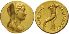 Greek Coins Ptolemaic Kings of Egypt, Ptolemy III Euergetes, 246-222. Octodrachm, Alexandria after 241 BC, AV 27.81 g. Description Diademed and veiled bust of Berenice r. Rev. ΒΕΡΕΝΙΚΗΣ – ΒΑΣΙΛΙΣΣΗΣ C