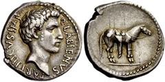 The Roman Republic Q. Labienus Parthicus. Denarius, mint moving with Labienus in Asia Minor 40, AR 3.88 g. Description: Q LABIENVS – PARTHICVS IMP Bare head of Labienus r. Rev. Parthian horse r., with