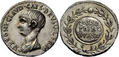 The Roman Empire Nero caesar, 50 – 54. Cistophorus, Pergamum circa 51, AR 11.26 g. Description: NERONI CLAVD CAES DRVSO GERM Bareheaded and draped bust l. Rev. COS DES / PRINC / IVVENT inscribed on ro