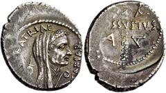 The Roman Republic Iulius Caesar and C. Cossutius Maridianus. Denarius 44, AR 4.11 g. CAESAR – [PARENS]·PATRIAE Veiled and wreathed head of Caesar r.; behind, apex and before, lituus . Rev. [C·C]OSSVT