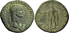 The Roman Empire Claudius, 41-54 Sestertius 41-50, Æ 26.81 g. TI CLAVDIVS AVG P M TR P IMP Laureate head r. Rev. SPES – AVGVSTA Spes advancing l., holding flower and raising skirt; in exergue, S C. C 