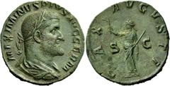 The Roman Empire Maximinus I, 235 – 238 Sestertius 236-237, Æ 18.63 g. MAXIMINVS PIVS AVG GERM Laureate, draped and cuirassed bust r. Rev. PAX – AVGVSTI S – C Pax standing facing, head l., holding bra