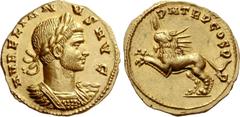 The Roman Empire Aurelian, 270 – 275. Aureus, Cyzicus early 272, AV 4.84 g. AVRELIAN – VS AVG Laureate and cuirassed bust r., with slight drapery on l. shoulder. Rev. P M TR P COS P – P Radiate lion l