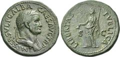 The Roman Empire Galba, 68 – 69. Sestertius late Summer 68, Æ 26.17 g. IMP SER SVLP GALBA – CAES AVG TR P Laureate and draped bust r. Rev. LIBERTAS – PVBLICA S – C Libertas standing l., holding pileus