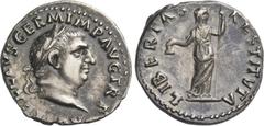 The Roman Empire Vitellius, January - December 69. Denarius circa late April to December 69, AR 3.47 g. A VITELLIVS GERM IMP AVG TR P Laureate head of Vitellius r. Rev. LIBERTAS – RESTITVTA Libertas s