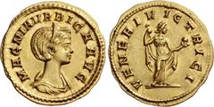 The Roman Empire Magnia Urbica, wife of Carinus. Aureus 280-284, AV 4.48 g. MAGNIA VRBICA AVG Diademed and draped bust r. Rev. VENERI VICTRICI Venus standing r., holding apple and raising robe over sh