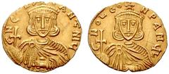 The Byzantine Empire Constantine V and Leo III, 741-775 No.: 709 Schätzwert/Estimation: CHF 2500.- d=19 mm Solidus, Syracuse circa 741-742, AV 3.84 g. G – N CONS – tANtNI× Facing bust of Constantine V