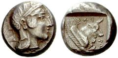 Greek Coins Dynasts of Lycia Kherei, c. 440-410. No.: 1564 Schätzwert/Estimation: CHF 800.- d=20 mm Stater, uncertain mint c. 440-410, AR 8.40 g. Vismara, Lycia II, –. Mørkholm-Zahle –. NAC sale 25, 1