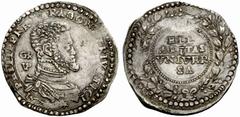 REGNO DI NAPOLI E REGNO DI SICILIA REGNO DI NAPOLI NAPOLI No.: 659 Estimate: EUR 1000 d=41 mm Filippo II (1556-1598) II Periodo come Re di Napoli e Re di Spagna. Ducato 1572. AR, gr. 29,82 - ø 40,5 mm