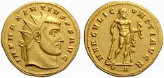 The Roman Empire Maxentius Augustus, 307 – 312 No.: 139 Schätzwert/Estimation: CHF 55000 d=27 mm Medallion of 2 aurei circa 308–309, 10.72 g. IMP MAXENTIVS P F AVG Radiate head r. Rev. HERCVLI C – OMI