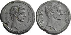 The Roman Republic C. Caesar Octavianus. Bronze, Italy 38, Æ 18.24 g. CAESAR – DIVI·F Bare head of Octavian r. Rev. DIVOS – IVLIVS Laureate head of Julius Caesar r. Babelon Julia 98. C 3. Sydenham 133
