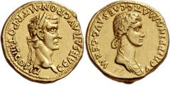 The Roman Empire Gaius, 37-41. Aureus 40, AV 7.83 g. C·CAESAR·AVG·PON·M·TR·POT·III·COS·III Laureate head of Gaius r. Rev. AGRIPPINA·MAT·C·CAES·AVG·GERM Draped bust of Agrippina r. C 5. BMC 22. RIC 21.