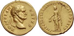The Roman Empire Galba, 68 – 69. Aureus, restitution issue by Trajan circa 112-113 , AV 7.26 g. GALBA – IMPERATOR Laureate bust r. Rev. IMP CAESAR TRAIAN AVG GER DAC P P REST Libertas standing l., hol
