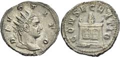 The Roman Empire Consecration coins of Trajan Decius, 249 – 251. Consecration issue of Titus. Antoninianus 250-251, AR 3.87 g. DIVO TITO Radiate head of Divus Titus r. Rev. CONSECRATIO Altar. C Titus 