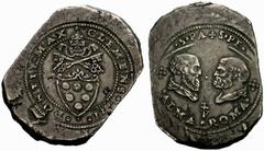 Importante collezione di monete di zecche italiane Roma No.: 122 Estimate: CHF 30000 d=45 mm Stato Pontificio. Clemente VII (1523-1534), Giulio de’Medici . Ducato ossidionale (1527). AR 36,81 g. – ø 4