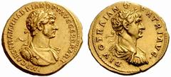 The Roman Empire Hadrian Augustus, 117-138 No.: 482 Estimate: CHF 25000 d=19 mm Aureus 117-118, AV 7.43 g. IMP CAES TRAIAN HADRIAN OPT AVG GER D PART Laureate and cuirassed bust of Hadrian r., with dr