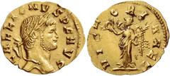 The Roman Empire Gallienus sole reign, 260 – 268. Reduced aureus 265-266, AV 1.28 g. GALLIENVS P F AVG Laureate head r. Rev. VICTORIA AET Victory standing l., holding wreath and palm. C – cf. 1069 (GA