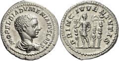 The Collection of a Perfectionist of Roman Imperial Silver Coins Diadumenian Caesar, 217-218. Denarius 217-218, AR 3.55 g. M OPEL ANT DIADVMENIAN CAES Bare-headed, draped and cuirassed bust r. Rev. PR