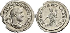 The Collection of a Perfectionist of Roman Imperial Silver Coins Gordian II, March – April 238. Denarius 238, AR 2.76 g. IMP M ANT GORDIANVS AFR AVG Laureate, draped and cuirassed bust r. Rev. PROVIDE