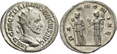 The Collection of a Perfectionist of Roman Imperial Silver Coins Trajan Decius, 249 – 251. Antoninianus 249-251, AR 4.09 g. IMP C M Q TRAIANVS DECIVS AVG Radiate and cuirassed bust r. Rev. PANNONIAE T