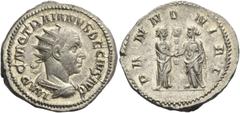 The Collection of a Perfectionist of Roman Imperial Silver Coins Trajan Decius, 249 – 251. Antoninianus 249-251, AR 5.14 g. IMP C M Q TRAIANVS DECIVS AVG Radiate, draped and cuirassed bust r. Rev. PAN