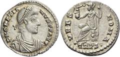 The Collection of a Perfectionist of Roman Imperial Silver Coins Gratian, 367 – 383. Siliqua, Treveri 367-375, AR 2.07 g. D N GRATIA – NVS P F AVG Pearl-diademed, draped, and cuirassed bust r. Rev. VR