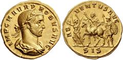 The Roman Empire Probus, 276 – 282. Aureus, Siscia 276-282, AV 5.93 g. IMP C M AVR PROBVS AVG Laureate, draped and cuirassed bust r. Rev. AD – VENTVS AVG Emperor, in military attire, on horseback l., 