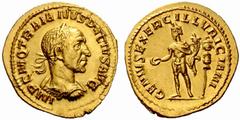 An Important Collection of Roman Gold Coins Part I The Roman Empire Trajan Decius, 249 - 251 No.: 56 Estimate: CHF 7500 d=21 mm Aureus 249–251, 4.43 g. IMP C M Q TRAIANVS DECIVS AVG Laureate and cuira