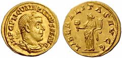 An Important Collection of Roman Gold Coins Part I The Roman Empire Valerian I, 253 – 260 No.: 58 Estimate: CHF 16000 d=18 mm Aureus 253, 2.60 g. IMP C P LIC VALERIANVS P F AVG Laureate, draped and cu