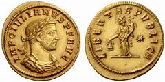 An Important Collection of Roman Gold Coins Part I The Roman Empire Julian I of Pannonia, October – December 284 No.: 73 Estimate: CHF 35000 d=21 mm Aureus, Siscia 284, 4.43 g. IMP C IVLIA – NVS P F A