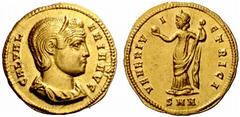 An Important Collection of Roman Gold Coins Part I The Roman Empire Galeria Valeria, wife of Galerius Maximianus No.: 81 Estimate: CHF 35000 d=21 mm Aureus, Nicomedia 308-310, 5.34 g. GAL VAL – ERIA A