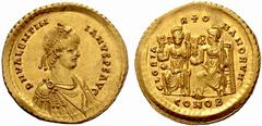 An Important Collection of Roman Gold Coins Part I The Roman Empire Valentinian III, 425 – 455 No.: 112 Estimate: CHF 100000 d=29 mm Medallion of 2 solidi, Constantinopolis 435, 8.96 g. DN VALENTIN – 