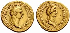 An Important Collection of Roman Gold Coins Part II The Roman Empire Domitian Augustus, 81 – 96 No.: 147 Estimate: CHF 8000 d=20 mm Aureus 82–83, 7.70 g. IMP CAES DOMITIANVS AVG P M Laureate head of D