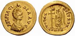 An Important Collection of Roman Gold Coins Part II The Roman Empire Galla Placidia, wife of Constantine III and mother of Valentinian III No.: 219 Estimate: CHF 4000 d=22 mm Solidus, Constantinopolis