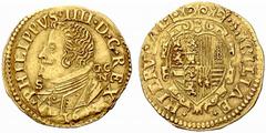 Importante serie di monete di zecche italiane Parte I Napoli Filippo IV di Spagna (1621-1665). No.: 197 Estimate: EUR 7500 d=24 mm Scudo 1642. AV 3,36 g. – ø 21,5. é PHILIPPVS é IIII é D é G é REX é B