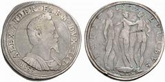 Importante serie di monete di zecche italiane Parte I Parma Alessandro Farnese duca di Parma e Piacenza (1586-1592). No.: 349 Estimate: EUR 10000 d=39 mm Scudo 1588. AR 31,45 g. – ø 37,0. ALEXANDER·FA