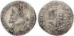 Importante serie di monete di zecche italiane Parte II NAPOLI Filippo II, Principe di Spagna I periodo (1554-1556). No.: 1049 Estimate: EUR 200 d=29 mm Tarì. AR 5,90 g. PHILIP · REX · ANG · FR · NE · 