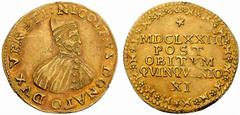 Importante collezione di monete veneziane Nicolò Donà Doge XCIII, 5 Aprile – 9 maggio 1618 No.: 285 Estimate: EUR 3000.- d=29 mm Medaglia per l’ XI quinquennio della morte (1673). AV 5,14 g. (pari a 2