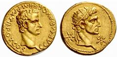 The Roman Empire Gaius, 37 – 41 No.: 16 Estimate: CHF 30000 d=20 mm Aureus, Lugdunum 37-38, AV 7.90 g. C CAESAR AVG GERM P M TR POT COS Bare head of Gaius r. Rev. Radiate head of Augustus (or Tiberius