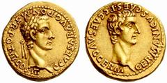 The Roman Empire Gaius, 37 – 41 No.: 19 Estimate: CHF 60000 d=19 mm Aureus 40, AV 7.79 g. C CAESAR AVG PON M TR POT III COS III Laureate head of Gaius r. Rev. GERMANICVS CAES P C CAES AVG GERM Bare he
