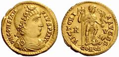 The Roman Empire Constantius III, 8th February – 2nd September 421 No.: 290 Estimate: CHF 35000 d=22 mm Solidus, Ravenna 421, AV 4.46 g. DN CONSTAN – TIVS P F AVG Rosette-diademed, draped and cuirasse