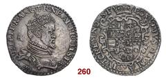 ITALIANE § Napoli Filippo II di Spagna, 1554-1598. I periodo: principe di Spagna, 1554-1556. Mezzo ducato, AR 13,66 g. PHILIP R ANG FR NEAP PR HISPA Busto coronato, drappeggiato e corazzato a d.; diet