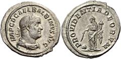 The Roman Empire Balbinus, 22nd – 29th July 238. Denarius 238, AR 2.69 g. IMP C D CAEL BALBINVS AVG Laureate, draped and cuirassed bust r. Rev. PROVIDENTIA DEORVM Providentia standing l., holding corn