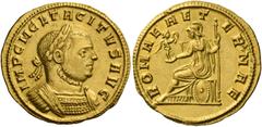 The Roman Empire Tacitus, 275 – 276. Aureus 275-276, AV 4.24 g. IMP C M CL TACITVS AVG Laureate and cuirassed bust r. Rev. ROMAE AET – ERNAE Roma seated l., holding Victory and sceptre; beside throne,