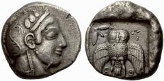 The Barry Feirstein Collection of Ancient Coins Part I Greek Coins Attica, Athens No.: 41 Estimate: CHF 225000 d=36 mm Decadrachm circa 467-465, AR 41.98 g. Head of Athena r., wearing crested helmet, 