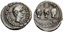 The Barry Feirstein Collection of Ancient Coins Part I The Roman Empire The mint is Roma unless otherwise stated Augustus, 27 BC – 14 AD No.: 92 Estimate: CHF 20000 d=21 mm C. Marius C.f. Tromentina. 