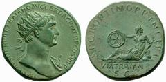 The Barry Feirstein Collection of Ancient Coins Part I The Roman Empire The mint is Roma unless otherwise stated Trajan, 98 – 117 No.: 118 Estimate: CHF 8000 d=27 mm Dupondius 112-115, æ 10.92 g. IMP 