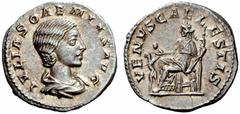 The Barry Feirstein Collection of Ancient Coins Part I The Roman Empire The mint is Roma unless otherwise stated Julia Soaemias, mother of Elagabal No.: 144 Estimate: CHF 500 d=19 mm Denarius 218-222,