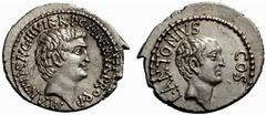 Roman Republic Struck Coinage The mint is Roma unless otherwise stated No.: 617 Estimate: CHF 8000 d=21 mm Marcus Antonius, Lucius Antonius and L. Cocceius Nerva. Denarius, mint moving with Mark Anton